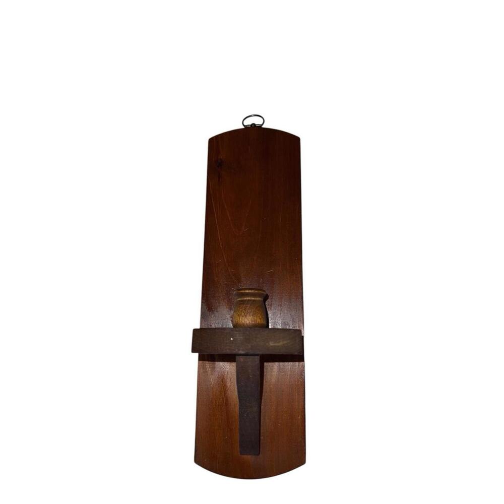 VTG  90's Wooden Wall Candle‎ Sconce Grandmacore Cottage Decor